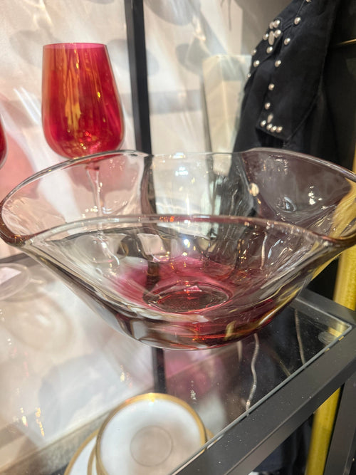 Amberina Art Red Glass Bowl