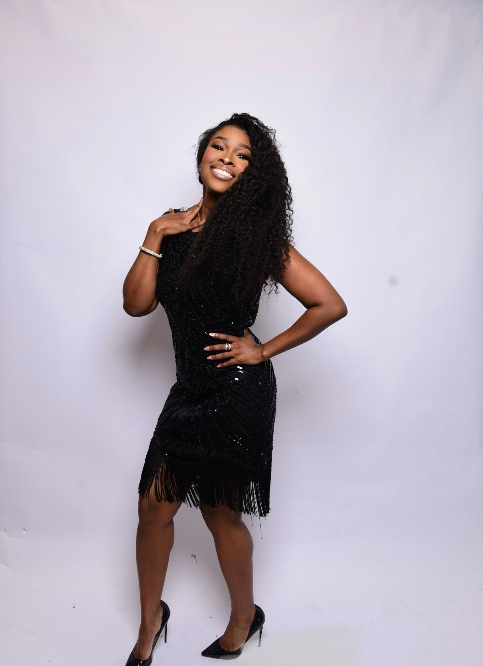 Black Vintage Sequin Dress 8