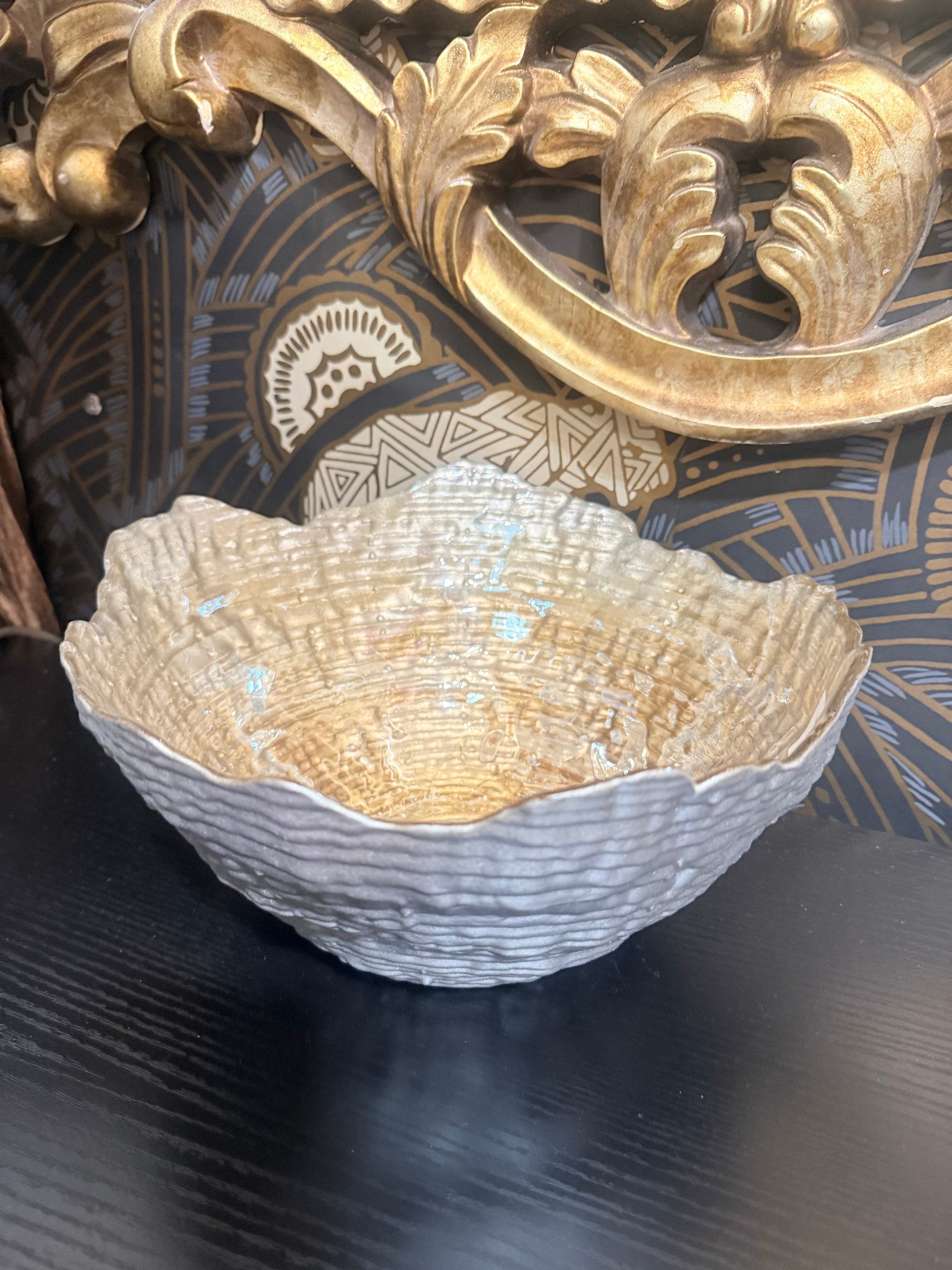 Arda Silver Glass Bowl