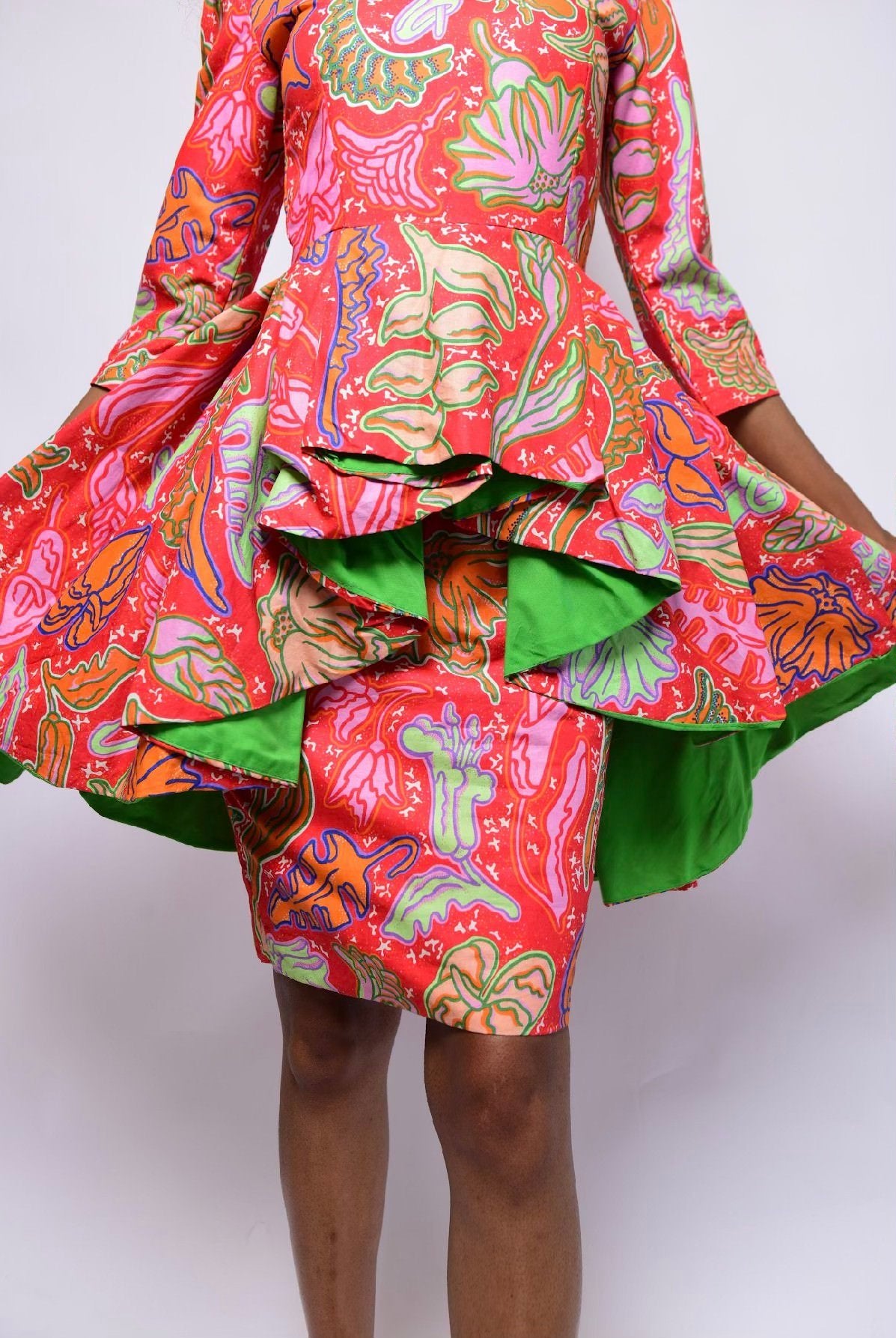 Pink and Green Dress